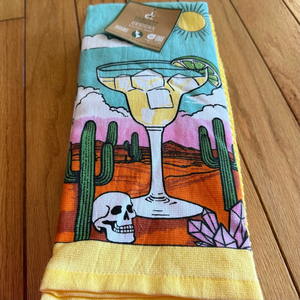 NWT Deborah Connolly Designs Margarita Desert Kitchen Towels  Set of 3